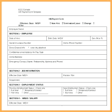 Personnel Change Form Template Status Employee Word Free