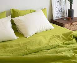 Chartreuse Green Linen Duvet Cover