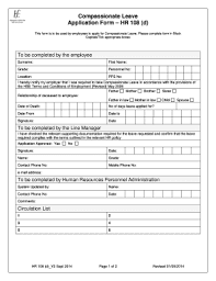 compionate leave form fill and