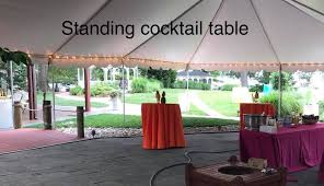 These tables are 30 inches round and 30 inches in height. Standing Cocktail Table Party Event Rentals Annapolis Md