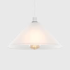 Frosted Glass Tapered Pendant Lampshade