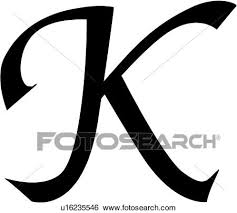 Alphabet Block Calligraphy Capital Chisel K Letter