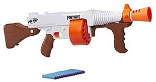 Nice working nerf gun, my son loves it but didn't come with any bullets although it stated on the box it came with 6 bullets. Nerf Fortnite Dg Dart Blaster 15 Dart Rotating Drum Pump Action 15 Official Nerf Darts Buy Online At Best Price In Uae Amazon Ae