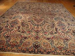blue kerman antique persian rug