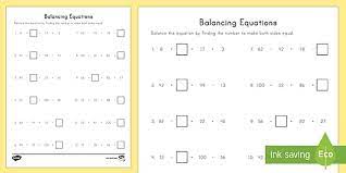 balancing equations using missing