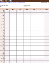 Weekly Class Schedule Template For Excel