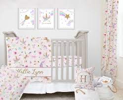 Unicorn Crib Bedding Pink And Purple