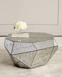 dimensional antiqued mirror coffee table