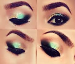 beautiful gold makeup for green eyes