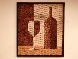 Recycled Wine Cork Mosaic Wine Glass