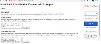 purecloud embed framework iframe error