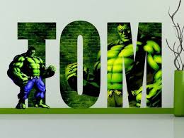 Superhero Hulk Custom Name Wall Decal