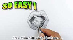 how to draw lips with lollipop easy