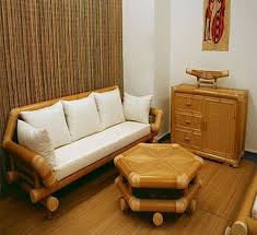 brown modern bamboo sofa set