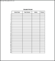 Upload Class Roster Templates Student For Teachers Template