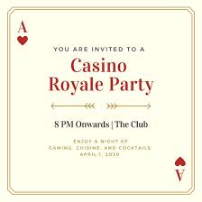 Beige And Red Ace Card Casino Invitation Templates By Canva