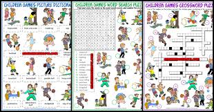 children games esl voary worksheets