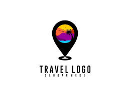 travel vacation pin logo design graphic