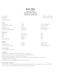 Free Acting Resume Template Chanceinc Co