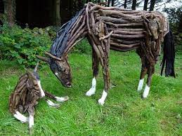 Mare And Foal Driftwood Pony Horse