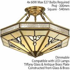 Semi Flush Ceiling Light Antique Brass