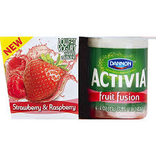 activia fruit on the bottom strawberry