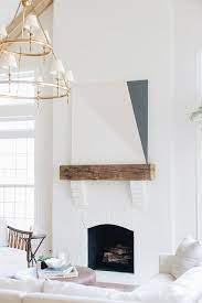 White Brick Fireplace With Reclaimed