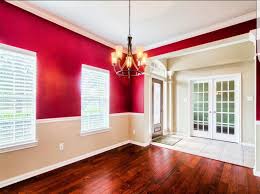 Two Tone Red Walls With Chair Rails