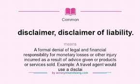 disclaimer of liability disclaimer