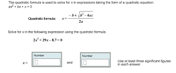 The Quadratic Formula Is Used To Solve