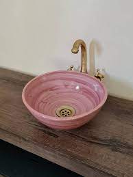 Pink White Bathroom Wash Basin