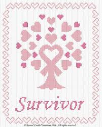 Details About Breast Cancer Survivor Awareness Tree Counted Cross Stitch Pattern Chart Easy