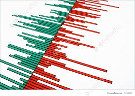 Market Data Close Up Of Red And Green Bars On A Stock Market Profit And Loss Chart