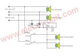 Capacitors c3 & c6 are noise filter capacitors. Surround Sound System Circuit Diagram Eleccircuit Com