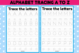 alphabet tracing worksheets a z graphic