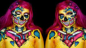 neon pop art zombie makeup tutorial