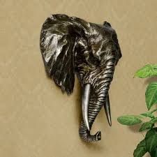 Fiber 3d Elephant Wall Sculpture For