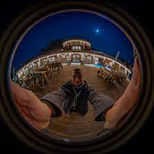 Fisheye lens selfie