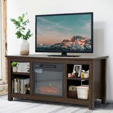 Electric Fireplace Tv Stand Wood Mantel