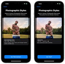 photographic styles in the camera app