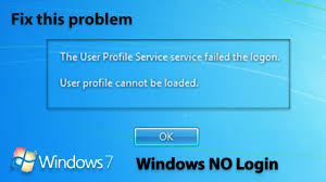 windows 7 unable login user profile