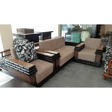 modern 5 seater wooden sofa set for