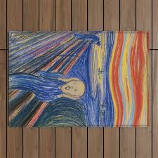 the scream by edvard munch outdoor rug