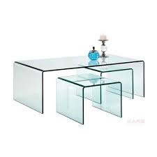 Glass Coffee Table With Side Tables