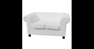 White Leather Chesterfield Style Sofa