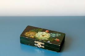 small hand painted jewelry box antique