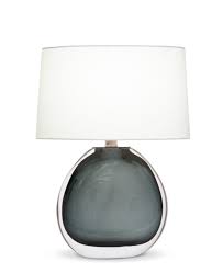 Nellie Table Lamp Grey Glass Flowdecor