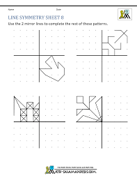 A line of symmetry passes through the exact middle of a shape. Symmetry Worksheets