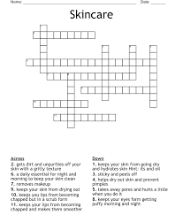 skincare crossword wordmint