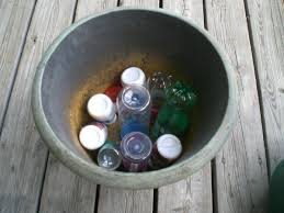 fill planters with plastic bottles